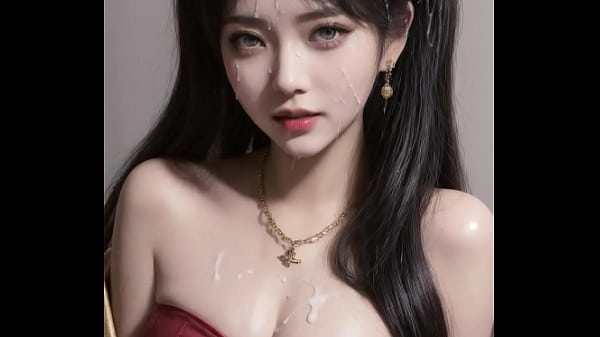 AI generated-23-Chinese dress (hanfu) queen on sitting on her throne covered with cum (red green)