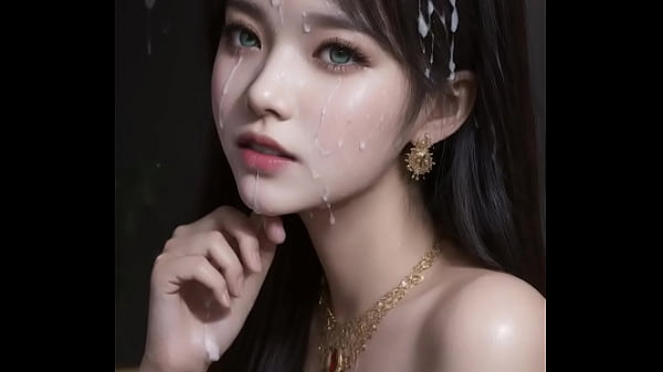 AI generated-25-Chinese dress (hanfu) queen on sitting on her throne covered with cum (gold)